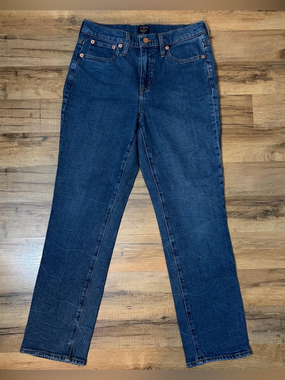 JCrew Essential Straight Leg Jeans Re-Imagined Size 26 Medium Wash Denim